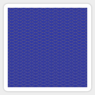 Japanese Seigaiha Gold and Dark Blue Pattern Sticker